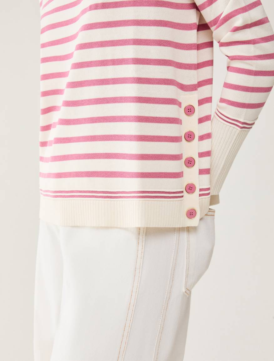 Cotton, silk and viscose jumper - PINK - Pennyblack - 4