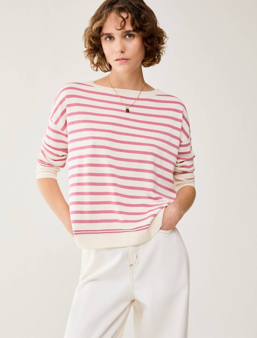 Cotton, silk and viscose jumper - PINK - Pennyblack