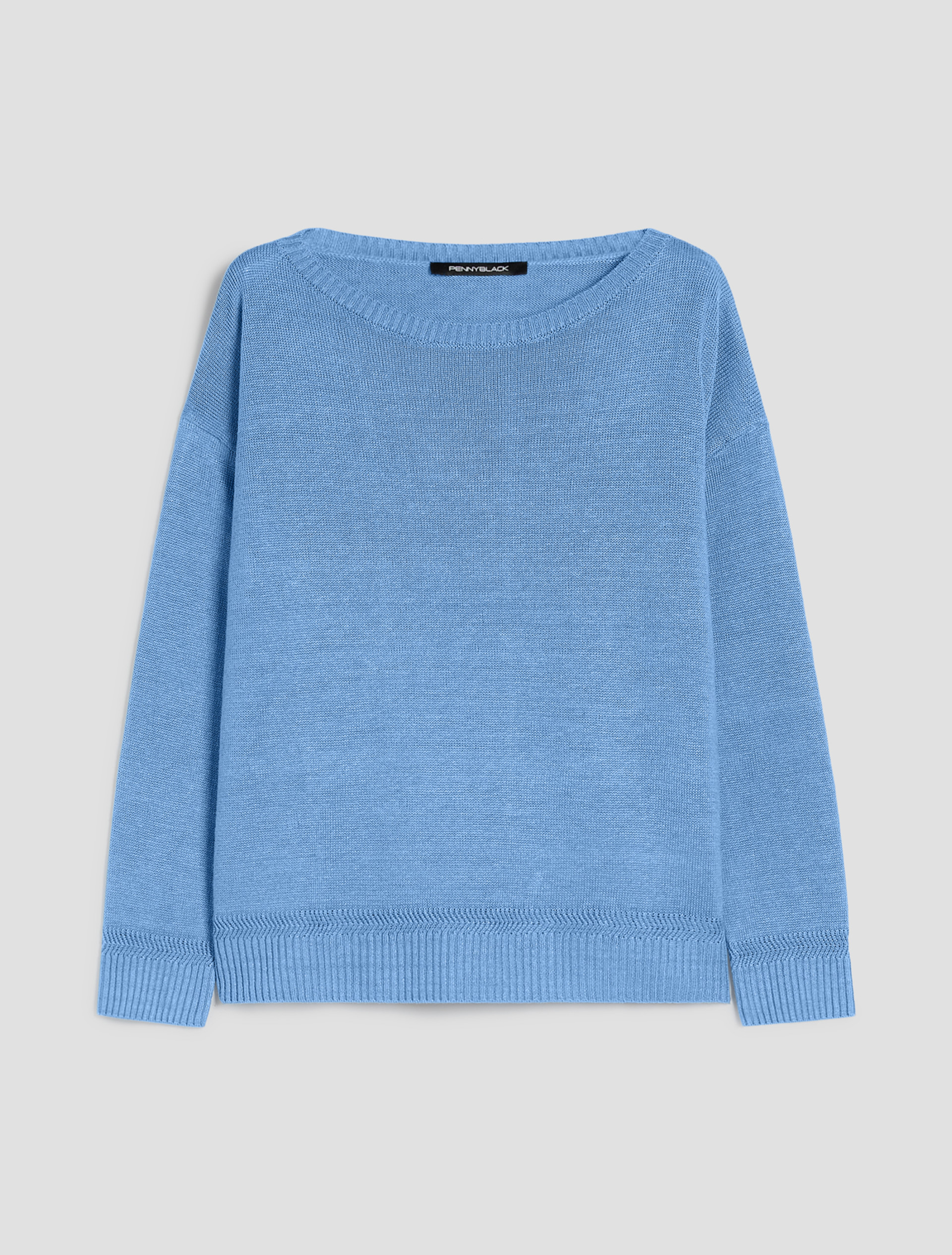 Pure linen jumper - LIGHT BLUE - pennyblack