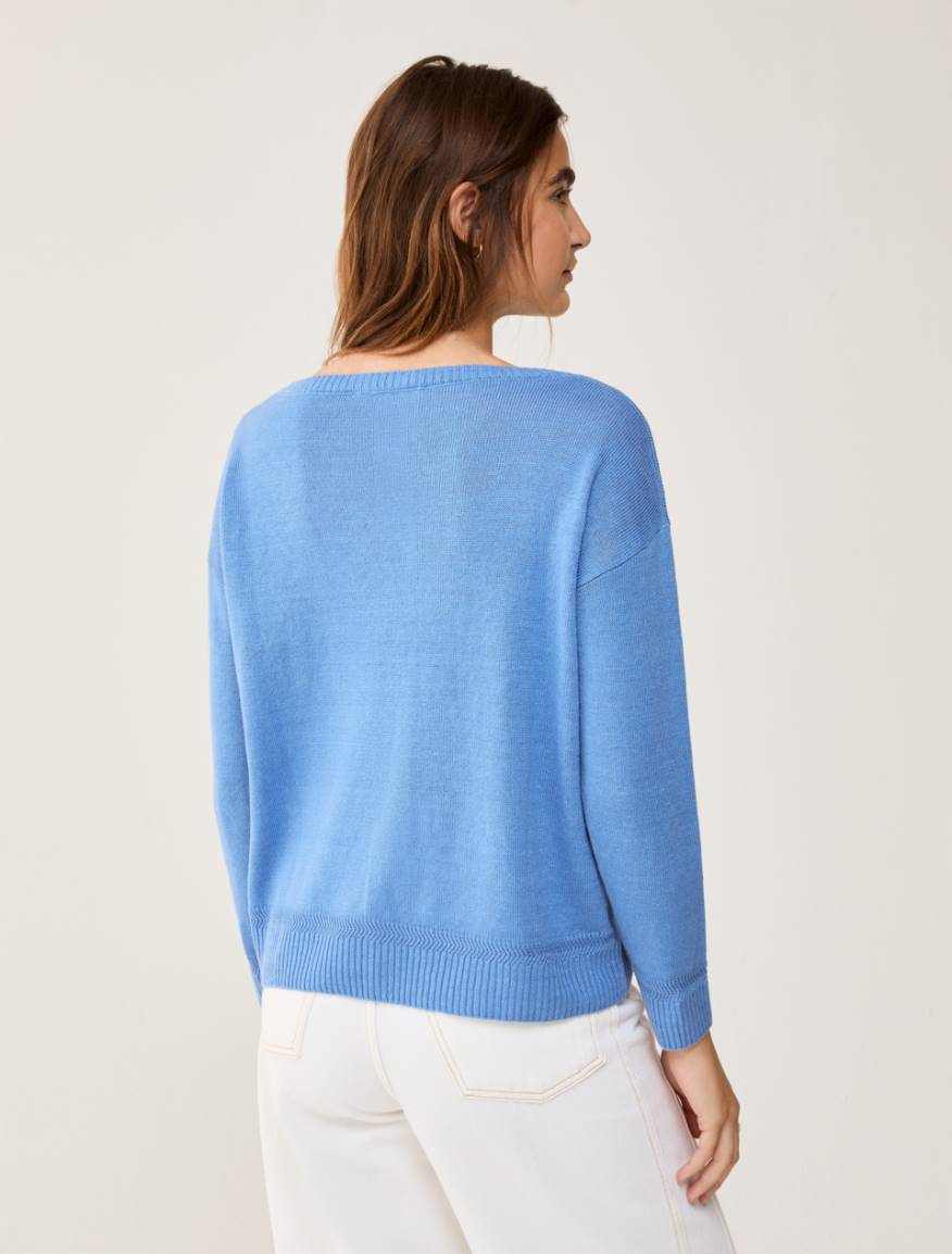 Pure linen jumper - LIGHT BLUE - Pennyblack - 3