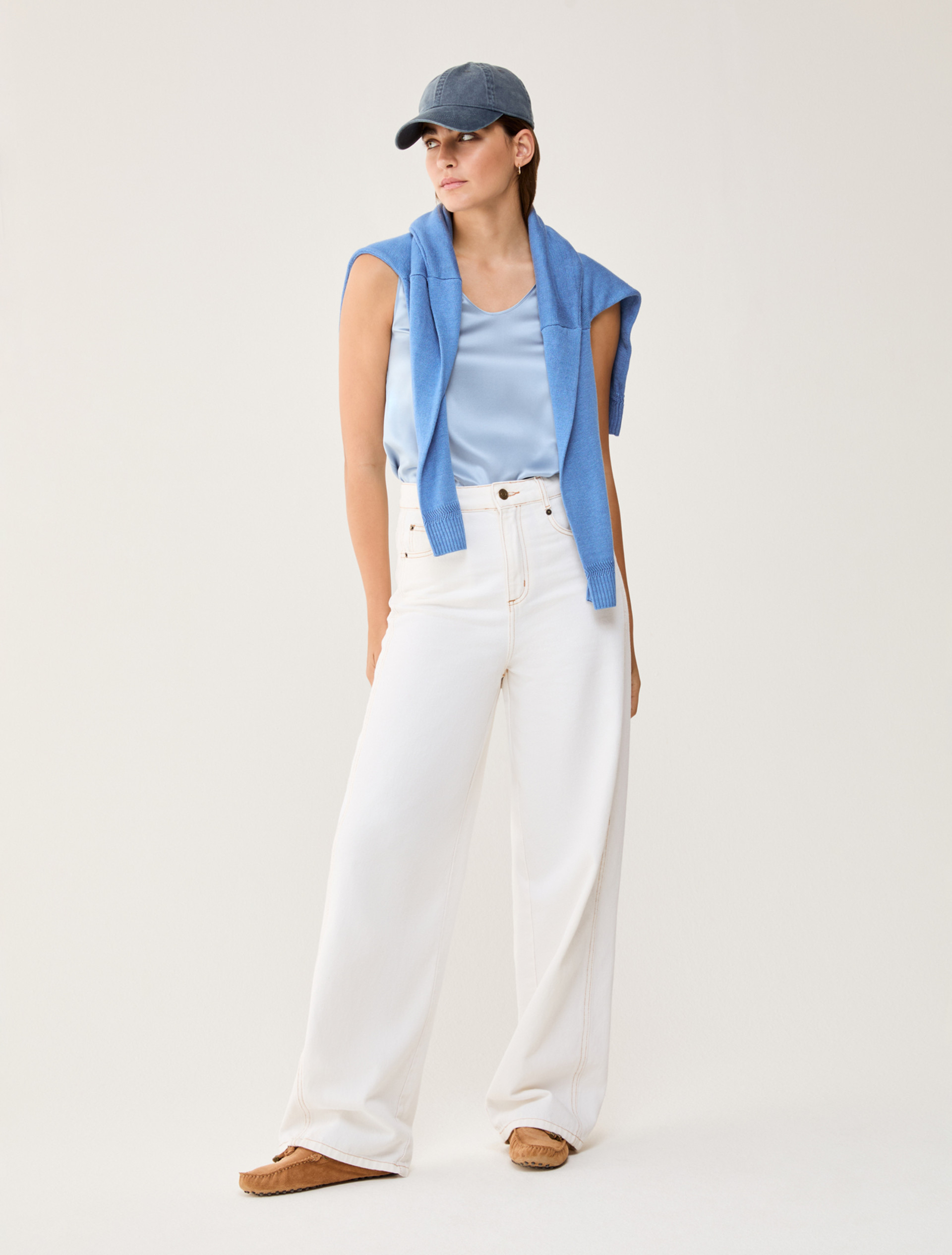 Pure linen jumper - LIGHT BLUE - pennyblack