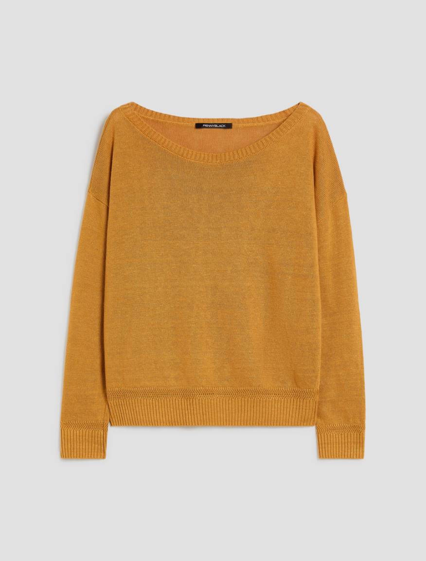 Pure linen jumper - OCHRE - Pennyblack - 2