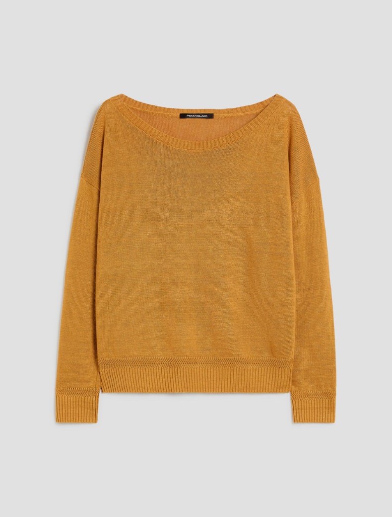 Pure linen jumper - OCHRE - pennyblack