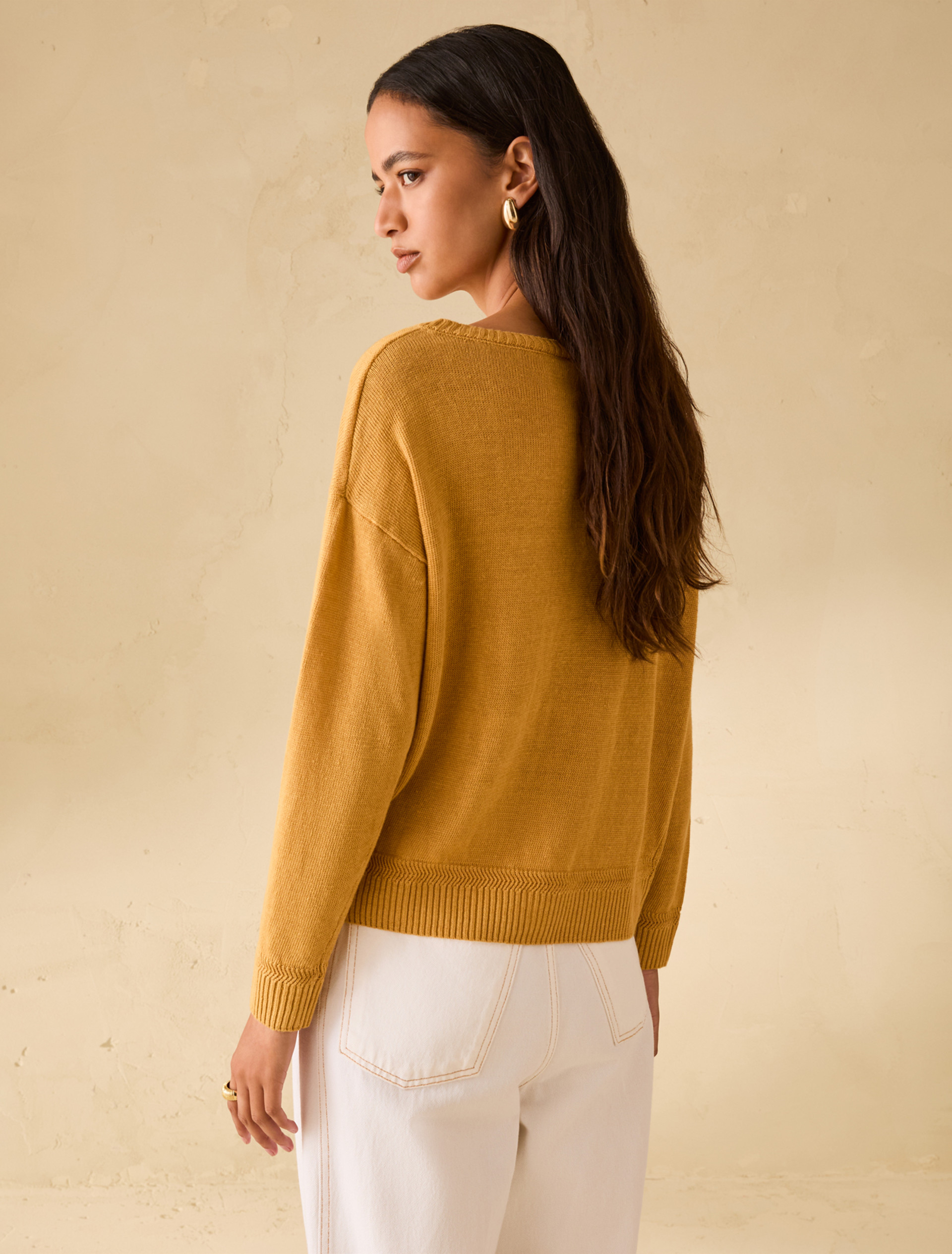 Pure linen jumper - OCHRE - pennyblack