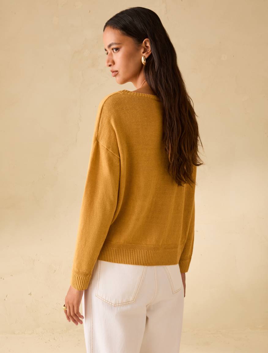 Pure linen jumper - OCHRE - Pennyblack - 3