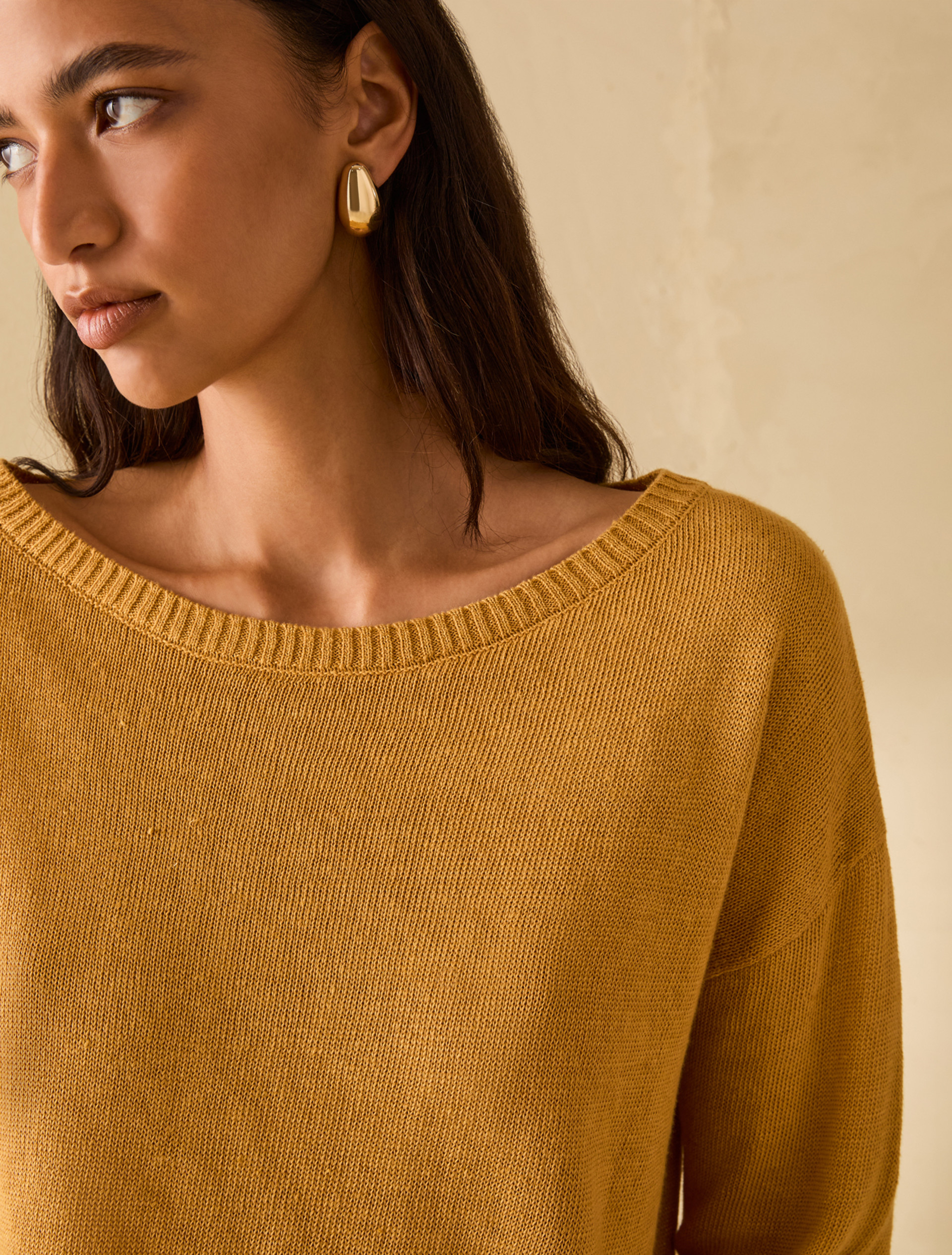 Pure linen jumper - OCHRE - pennyblack