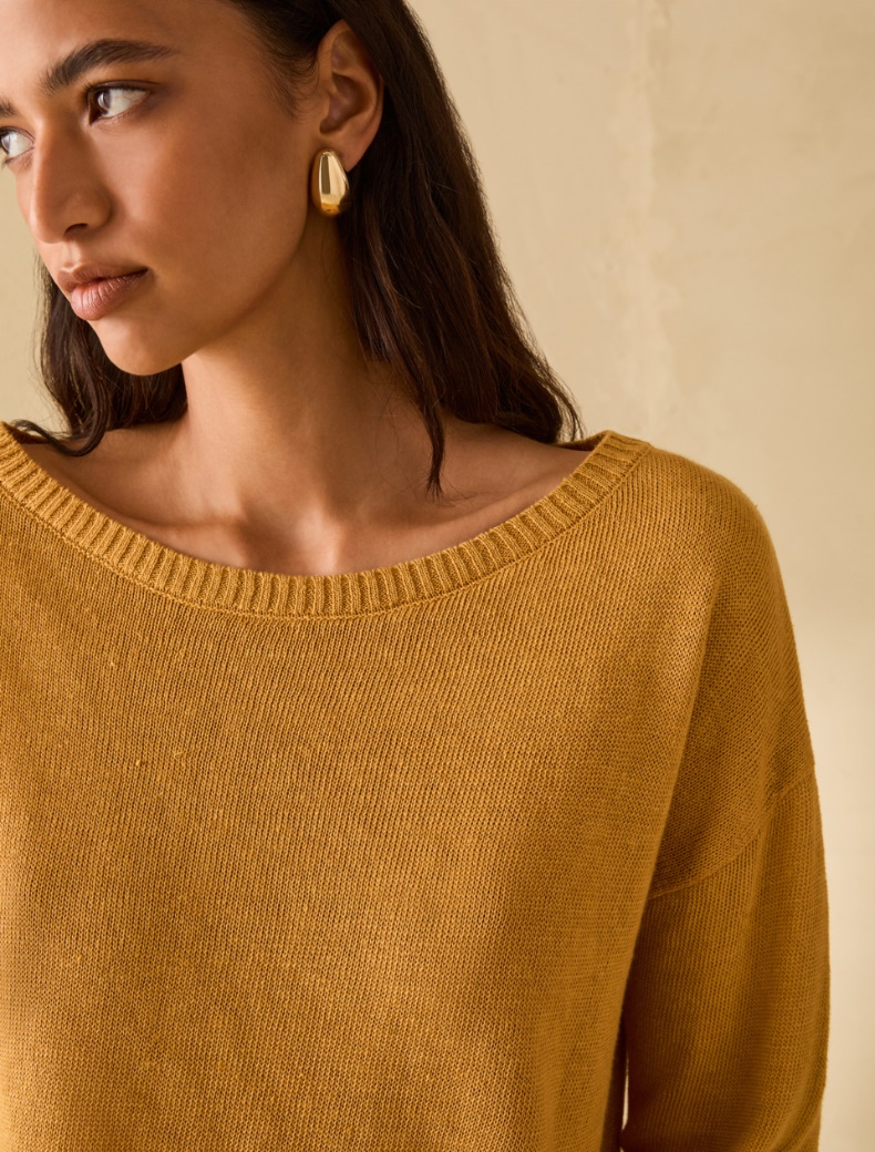 Pure linen jumper - OCHRE - pennyblack