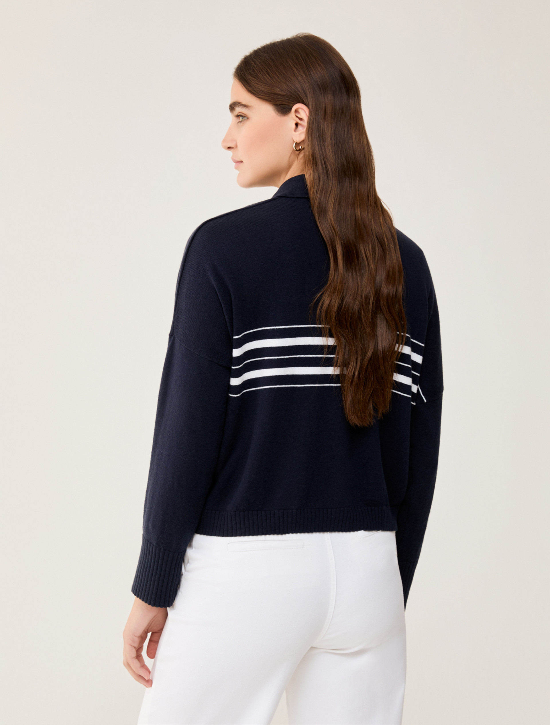 Cotton and cashmere polo shirt - NAVY - pennyblack