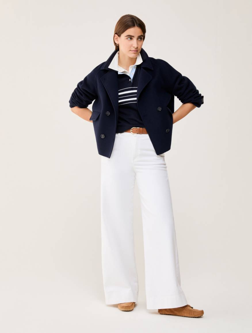 Cotton and cashmere polo shirt - NAVY - Pennyblack - 5