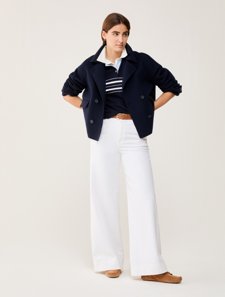 Cotton and cashmere polo shirt - NAVY - pennyblack