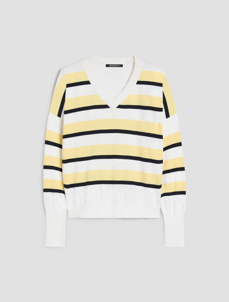 Cotton and cashmere sweater - LIGHT YELLOW - Pennyblack - 2