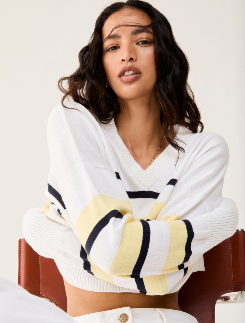 Cotton and cashmere sweater - LIGHT YELLOW - pennyblack