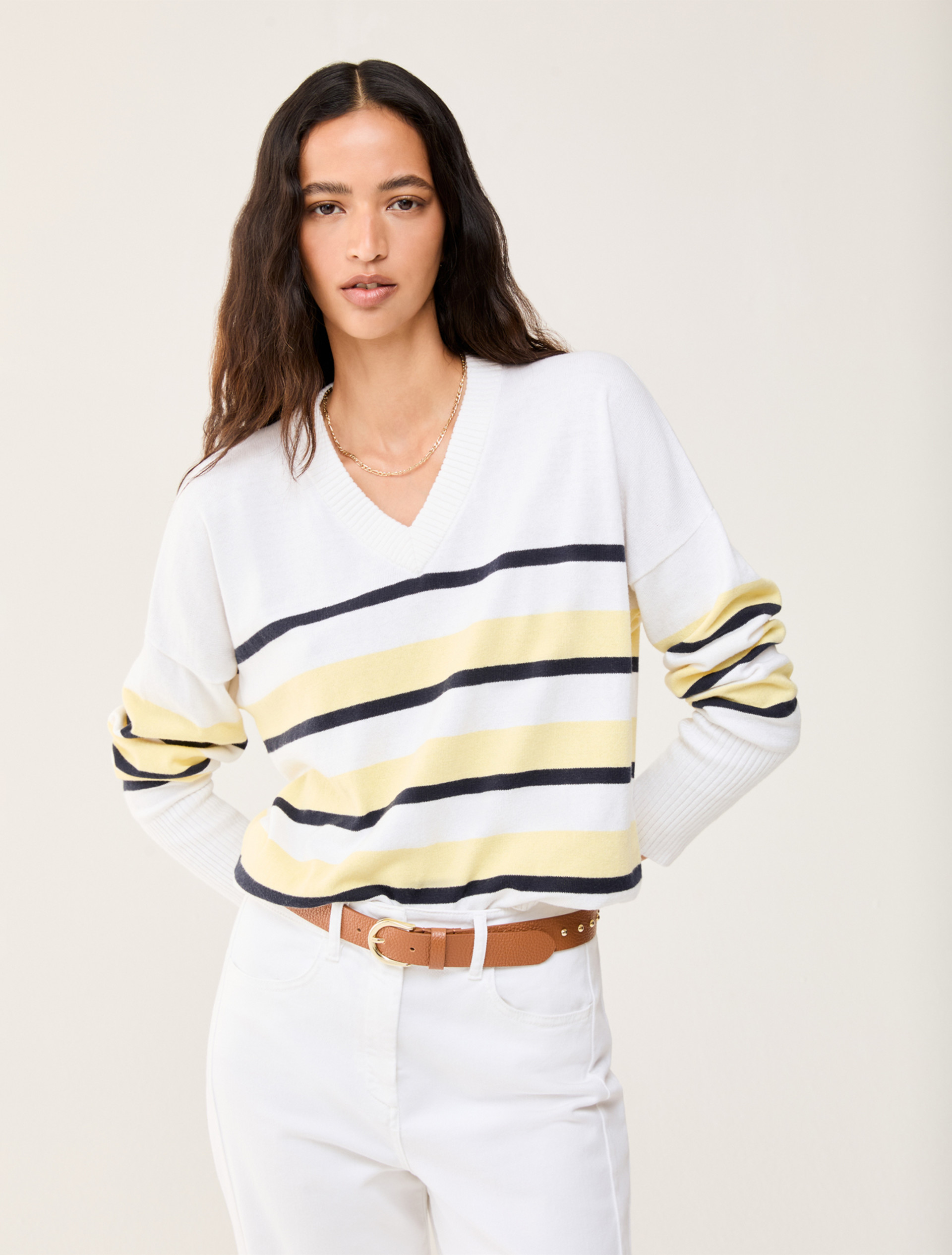 Cotton and cashmere sweater - LIGHT YELLOW - pennyblack