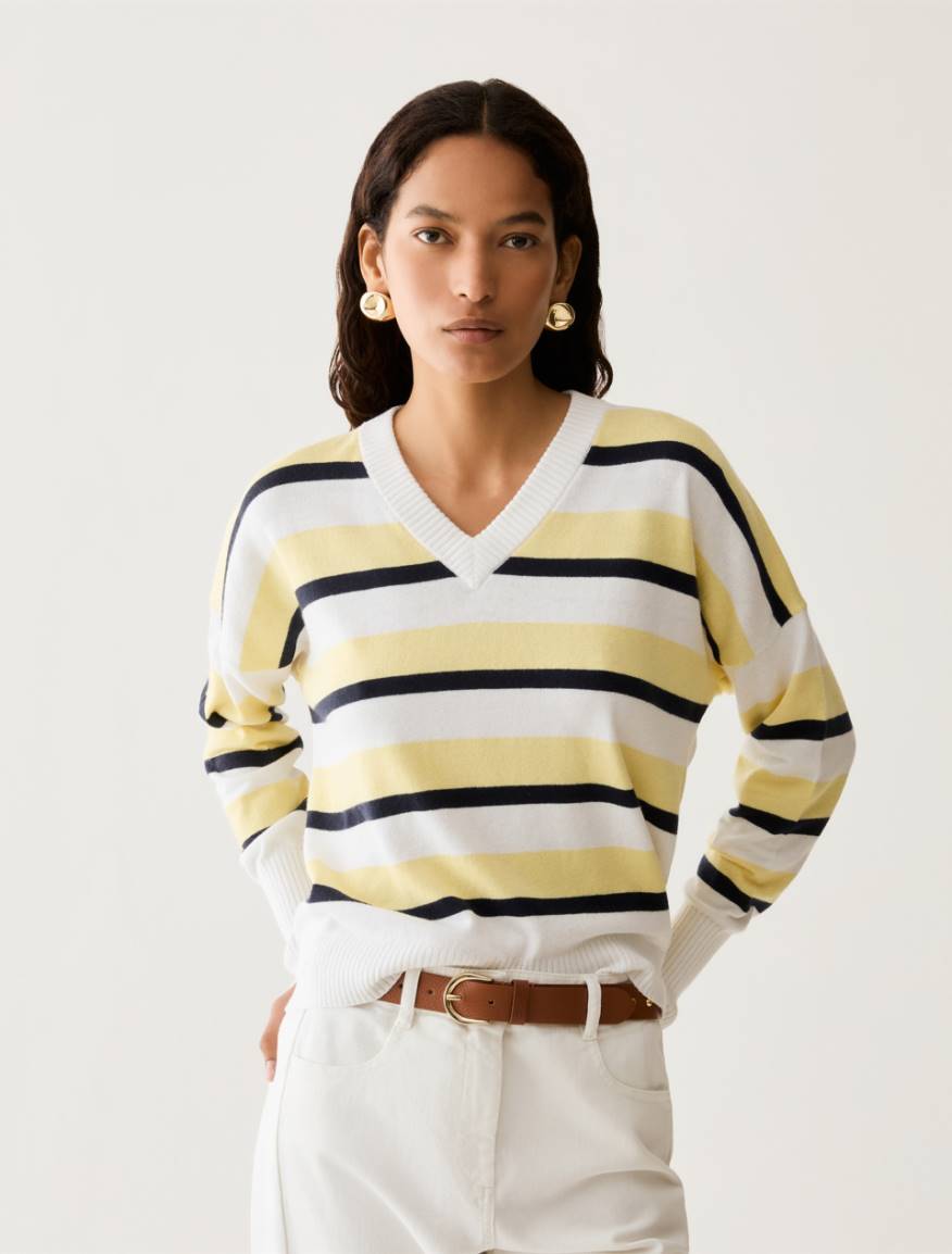 Cotton and cashmere sweater - LIGHT YELLOW - Pennyblack