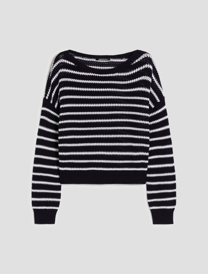Sailor-striped cotton sweater - NAVY - pennyblack