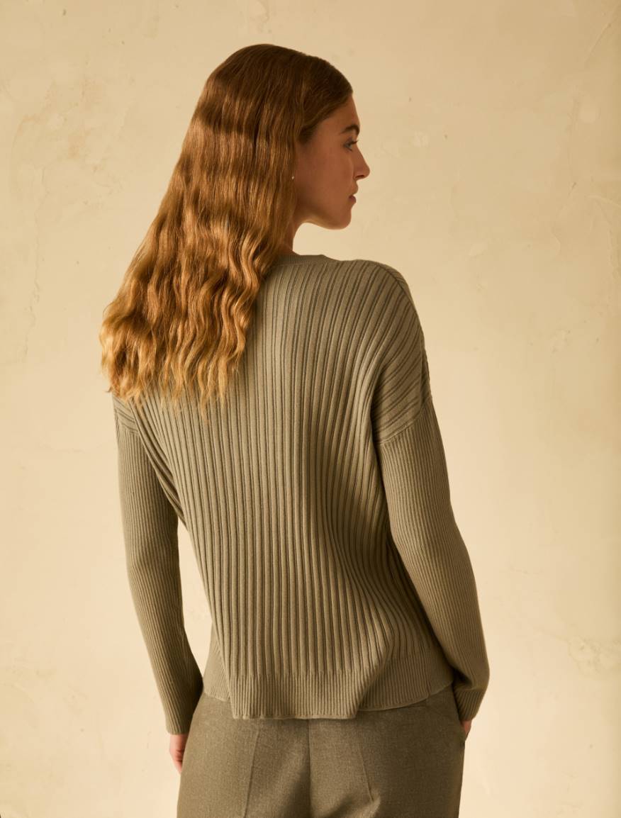 Mixed-ribbing jumper - KAKI - Pennyblack - 3