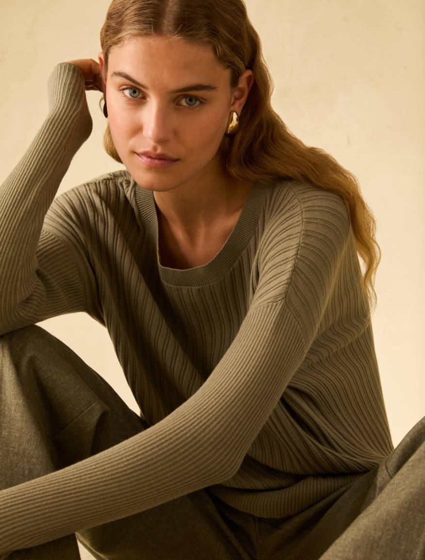 Mixed-ribbing jumper - KAKI - Pennyblack - 4