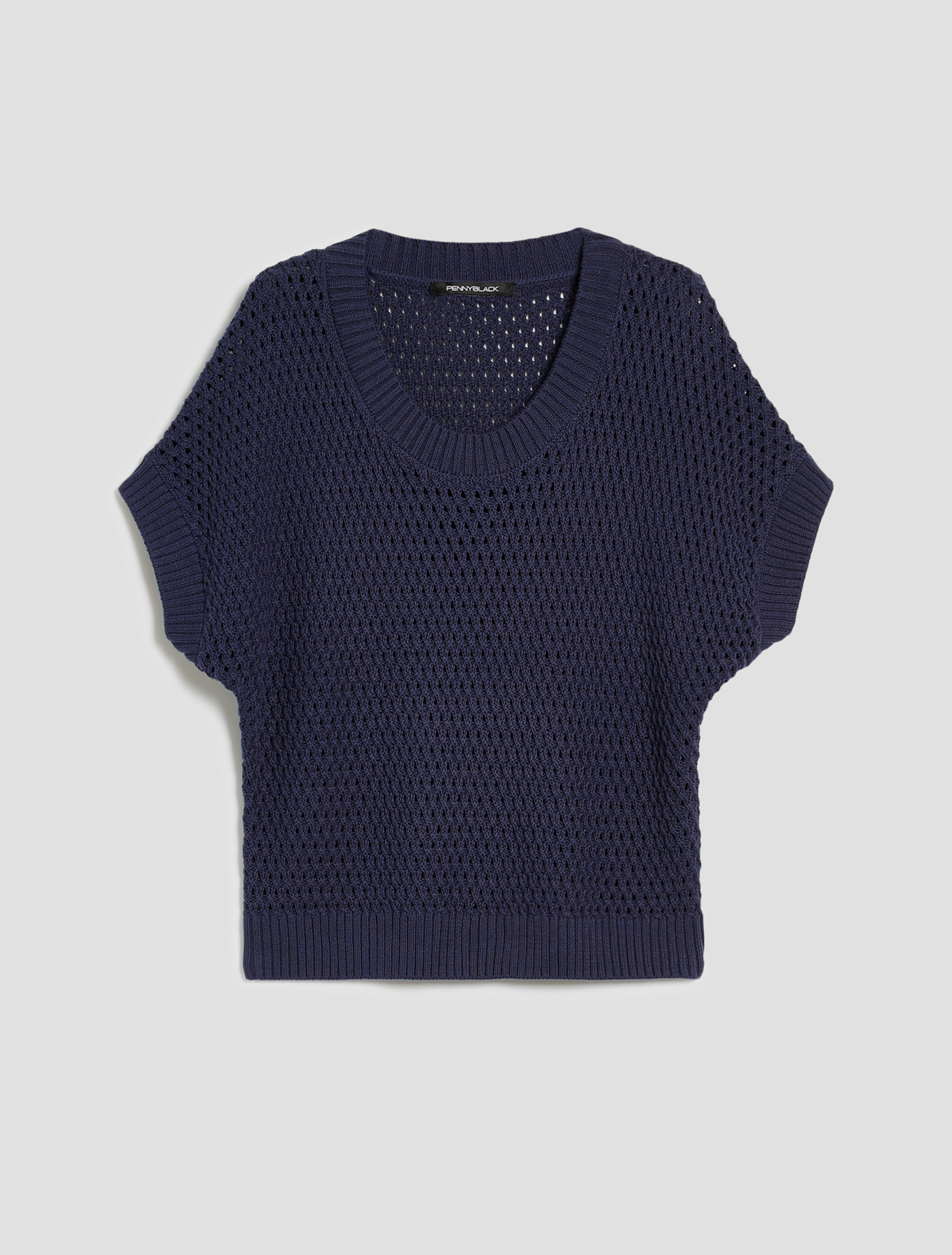 Cotton mesh jumper - NAVY - pennyblack