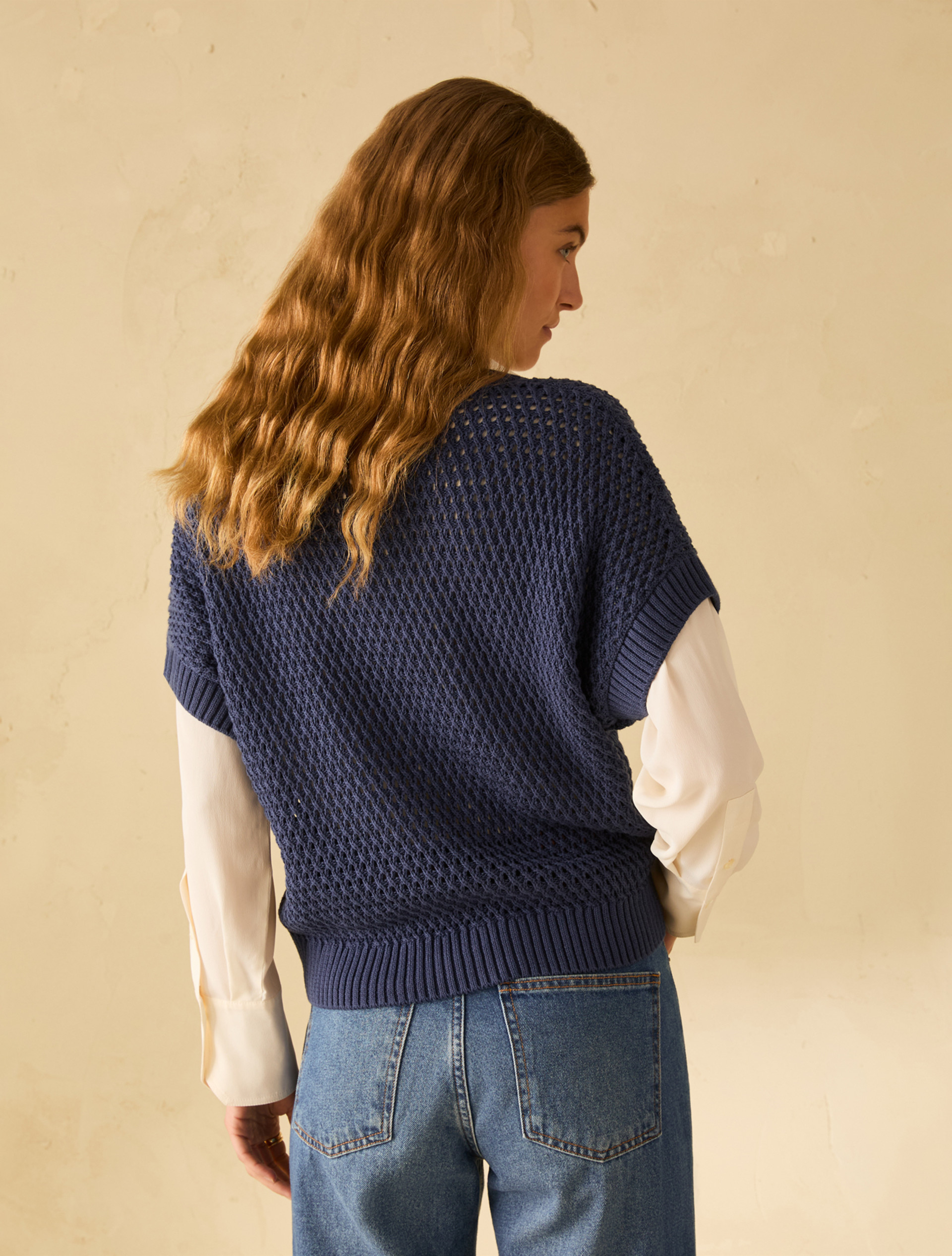 Cotton mesh jumper - NAVY - pennyblack