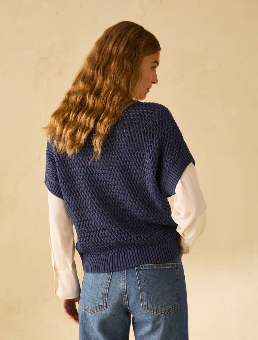 Cotton mesh jumper - NAVY - Pennyblack - 3