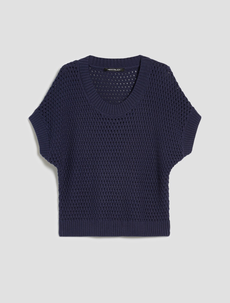 Cotton mesh jumper - NAVY - pennyblack