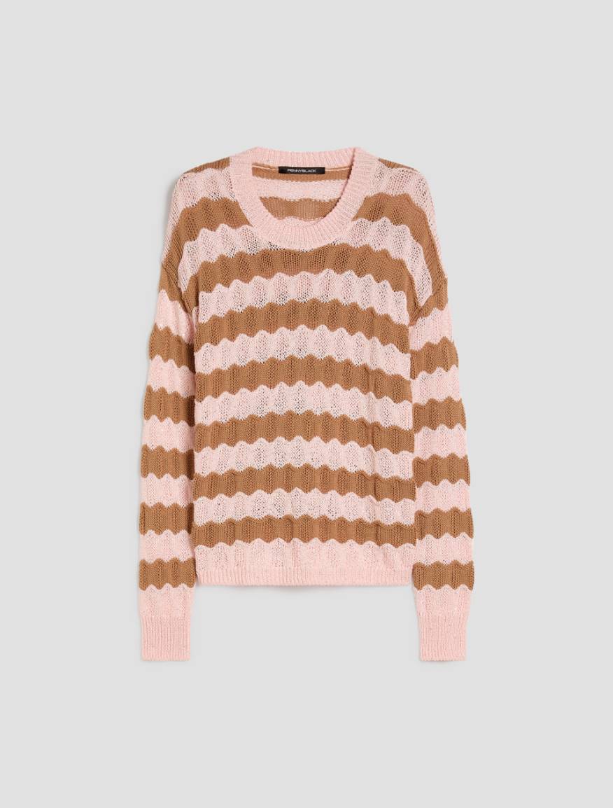 3D striped jumper with sequins - PINK - Pennyblack - 2