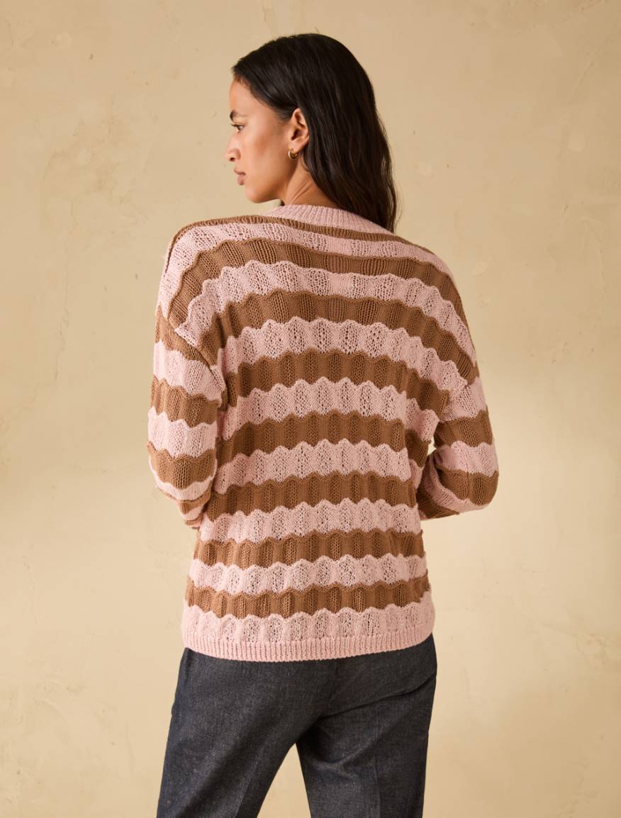 3D striped jumper with sequins - PINK - Pennyblack - 3