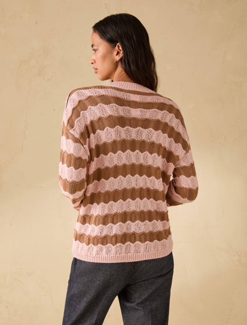 3D striped jumper with sequins - PINK - pennyblack