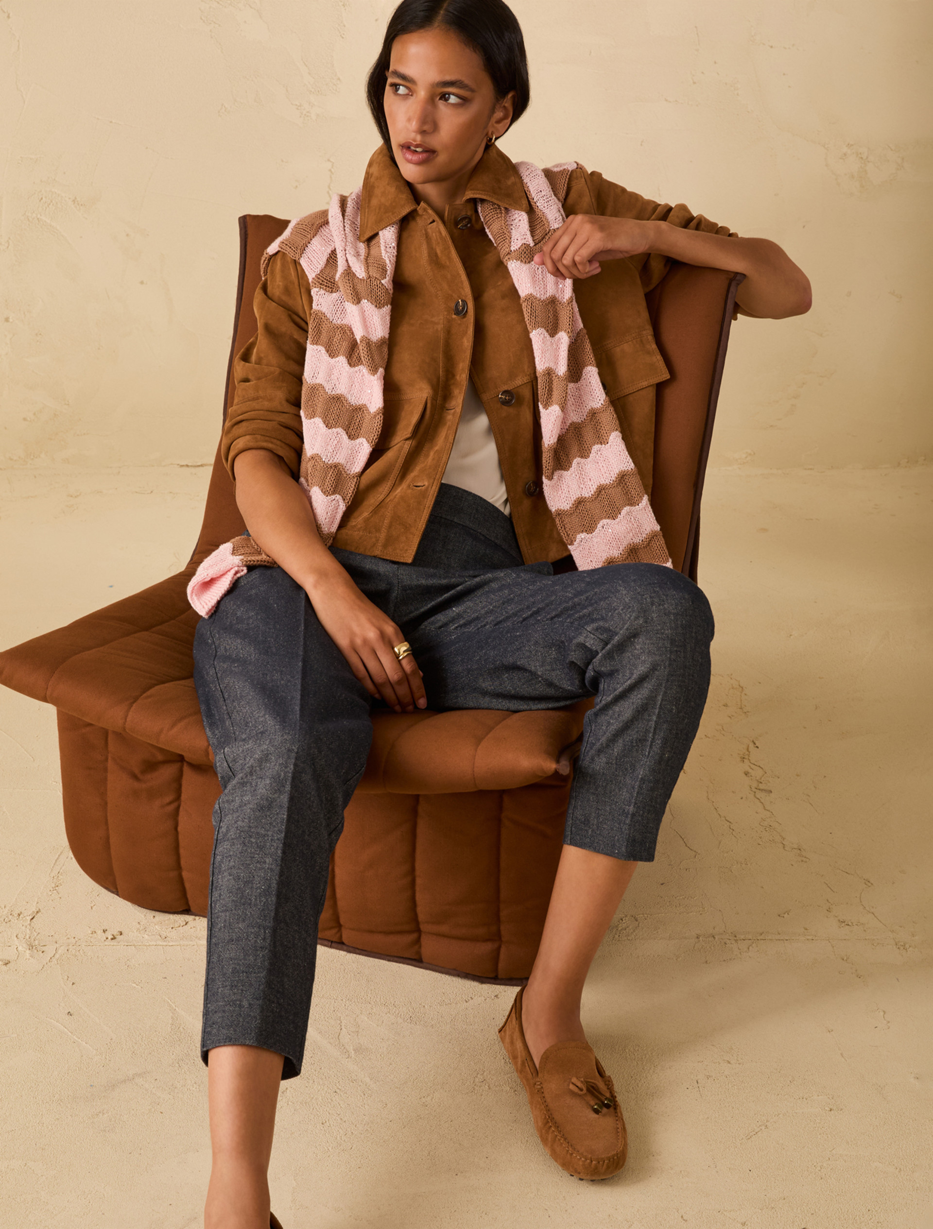 3D striped jumper with sequins - PINK - pennyblack