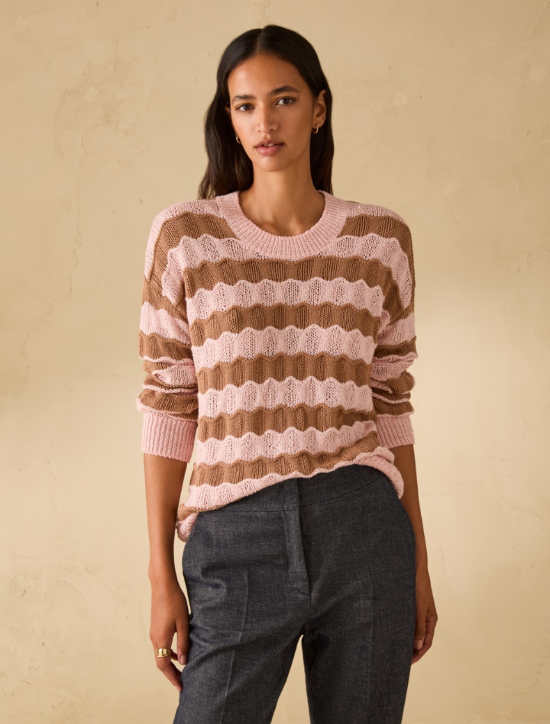 3D striped jumper with sequins - PINK - pennyblack