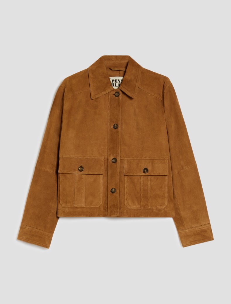 Suede jacket - TOBACCO BROWN - pennyblack