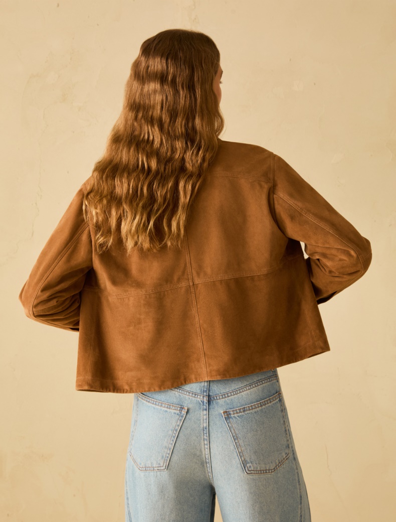 Suede jacket - TOBACCO BROWN - pennyblack