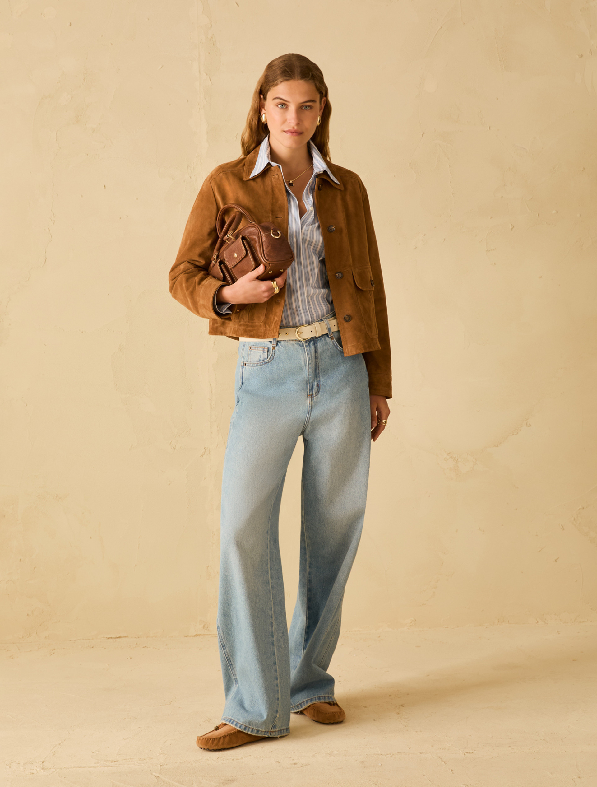 Suede jacket - TOBACCO BROWN - pennyblack