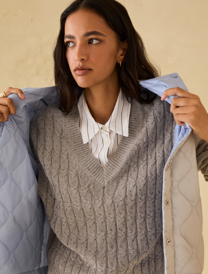 Reversible padded jacket - LIGHT BLUE - pennyblack