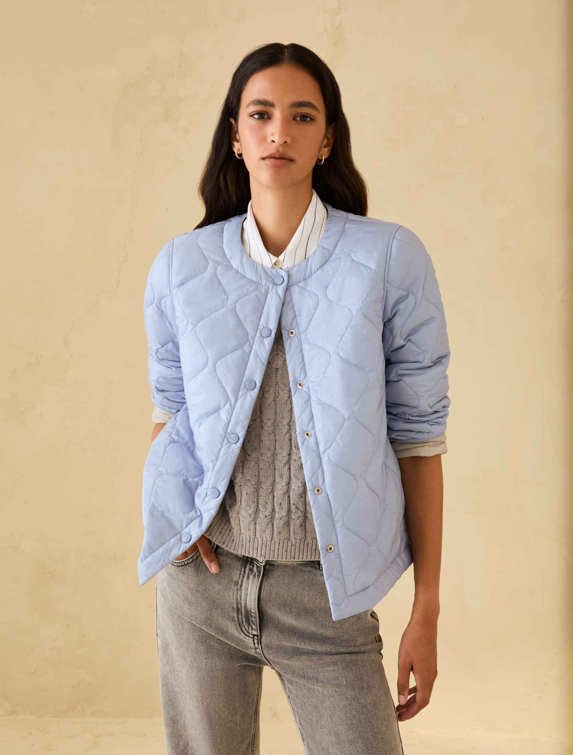 Reversible padded jacket - LIGHT BLUE - pennyblack