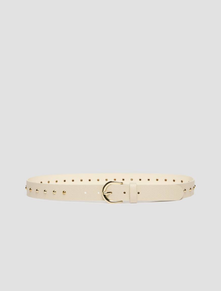 Studded leather belt - IVORY - Pennyblack