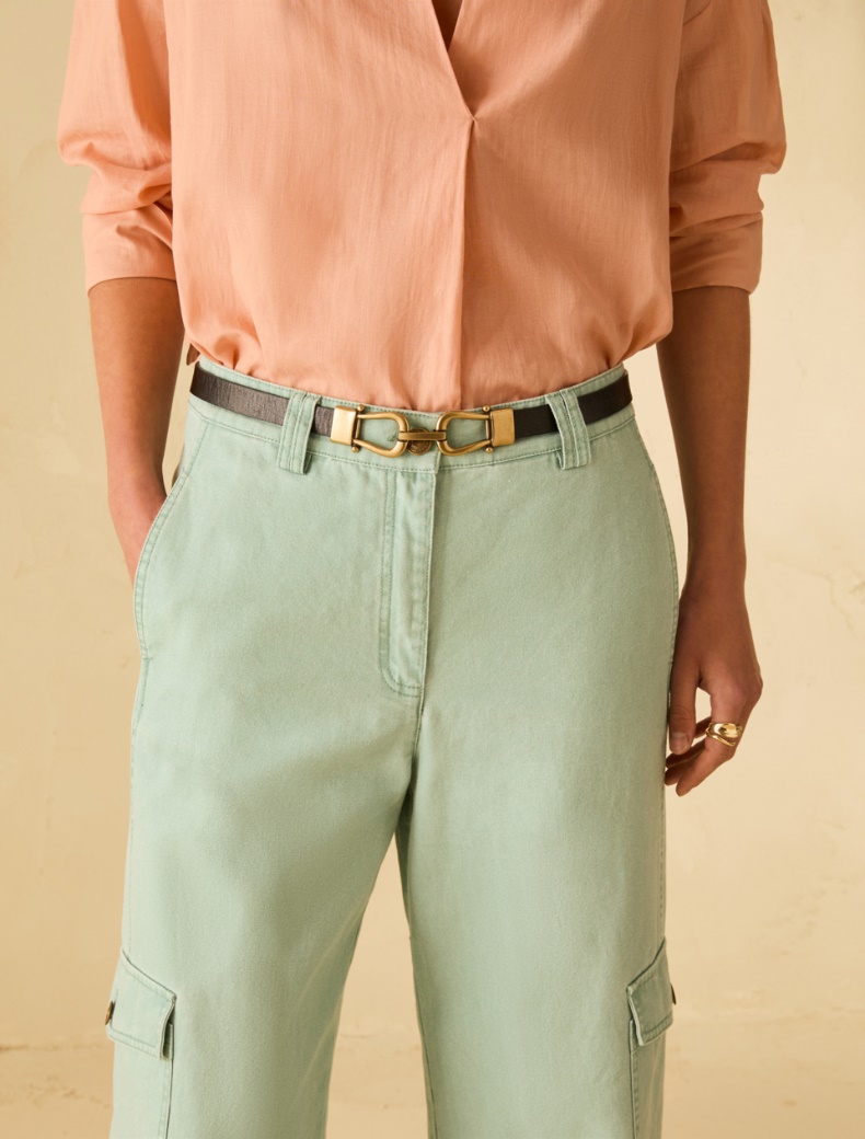 Smooth leather belt - BLACK - pennyblack