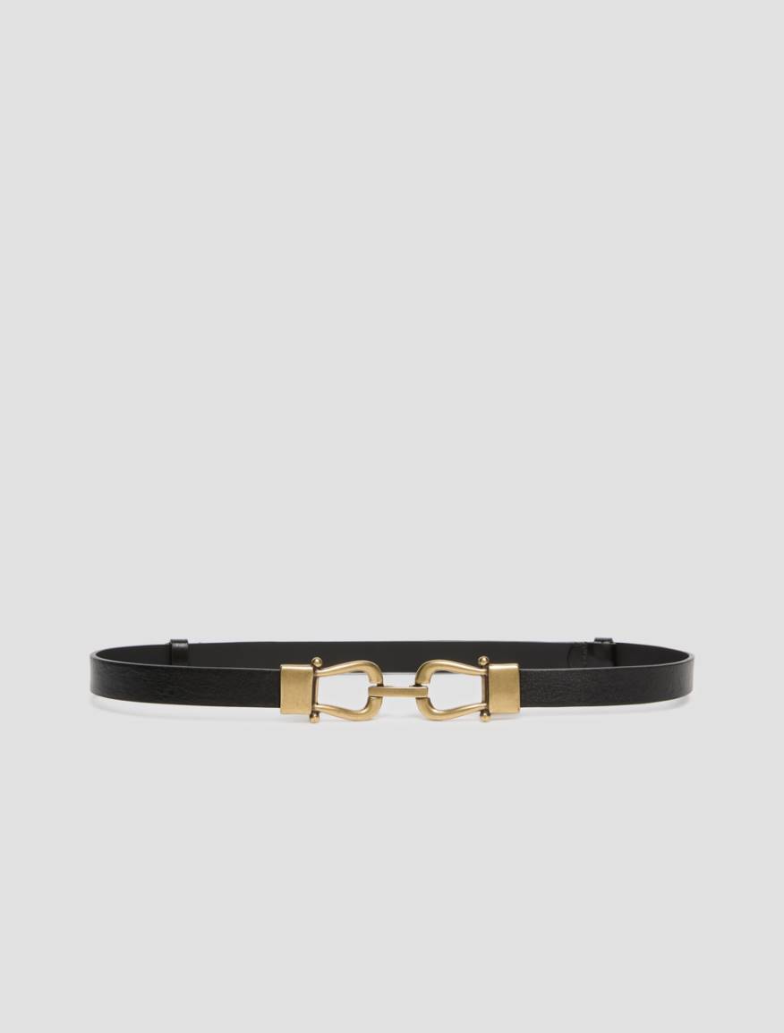 Smooth leather belt - BLACK - Pennyblack