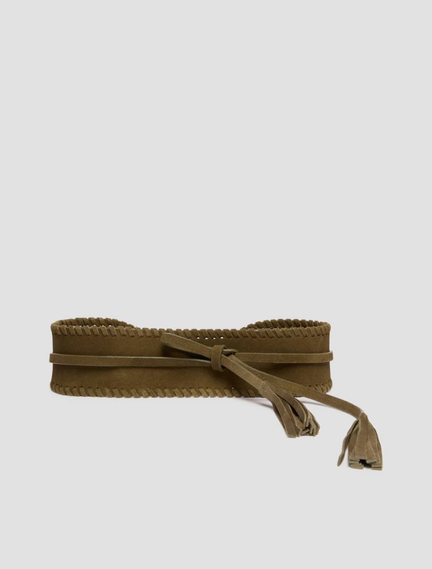 Suede high-waist belt - KAKI - Pennyblack