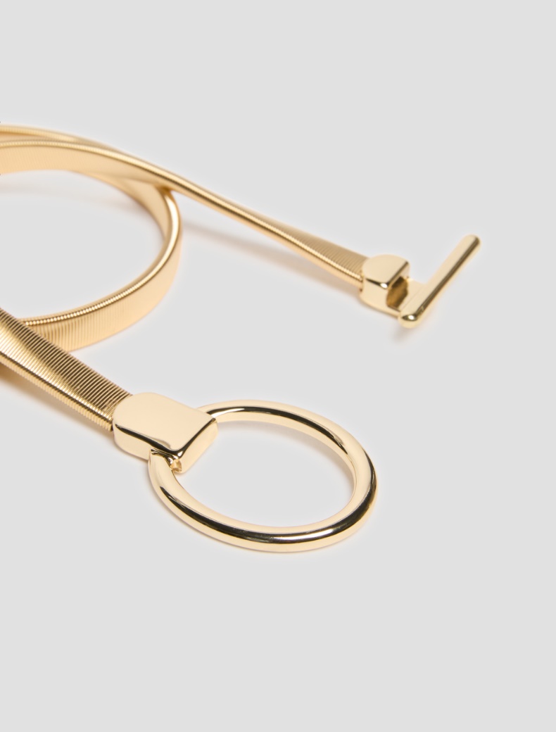 Bejewelled metal belt - LIGHT GOLD - pennyblack