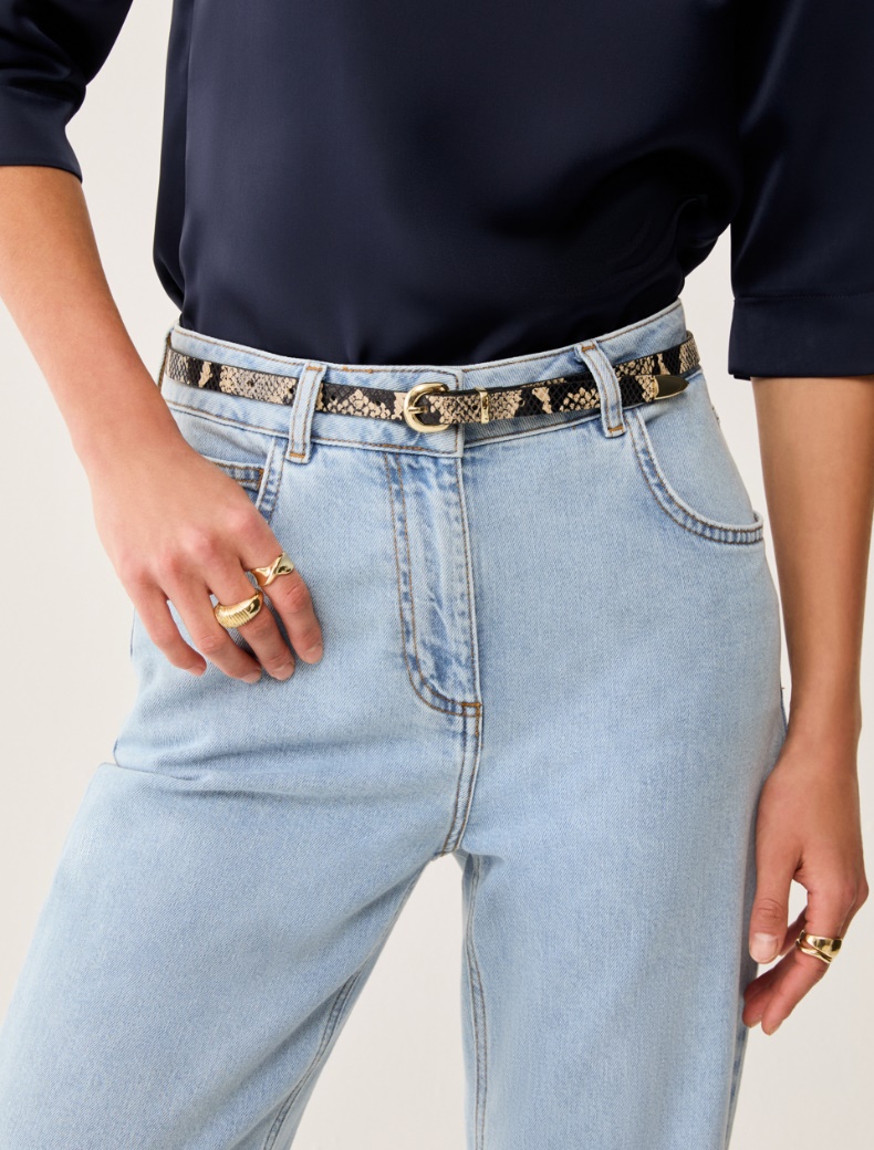 Thin leather belt - BLACK - pennyblack