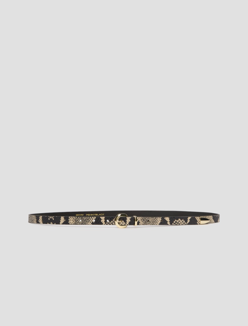 Thin leather belt - BLACK - pennyblack