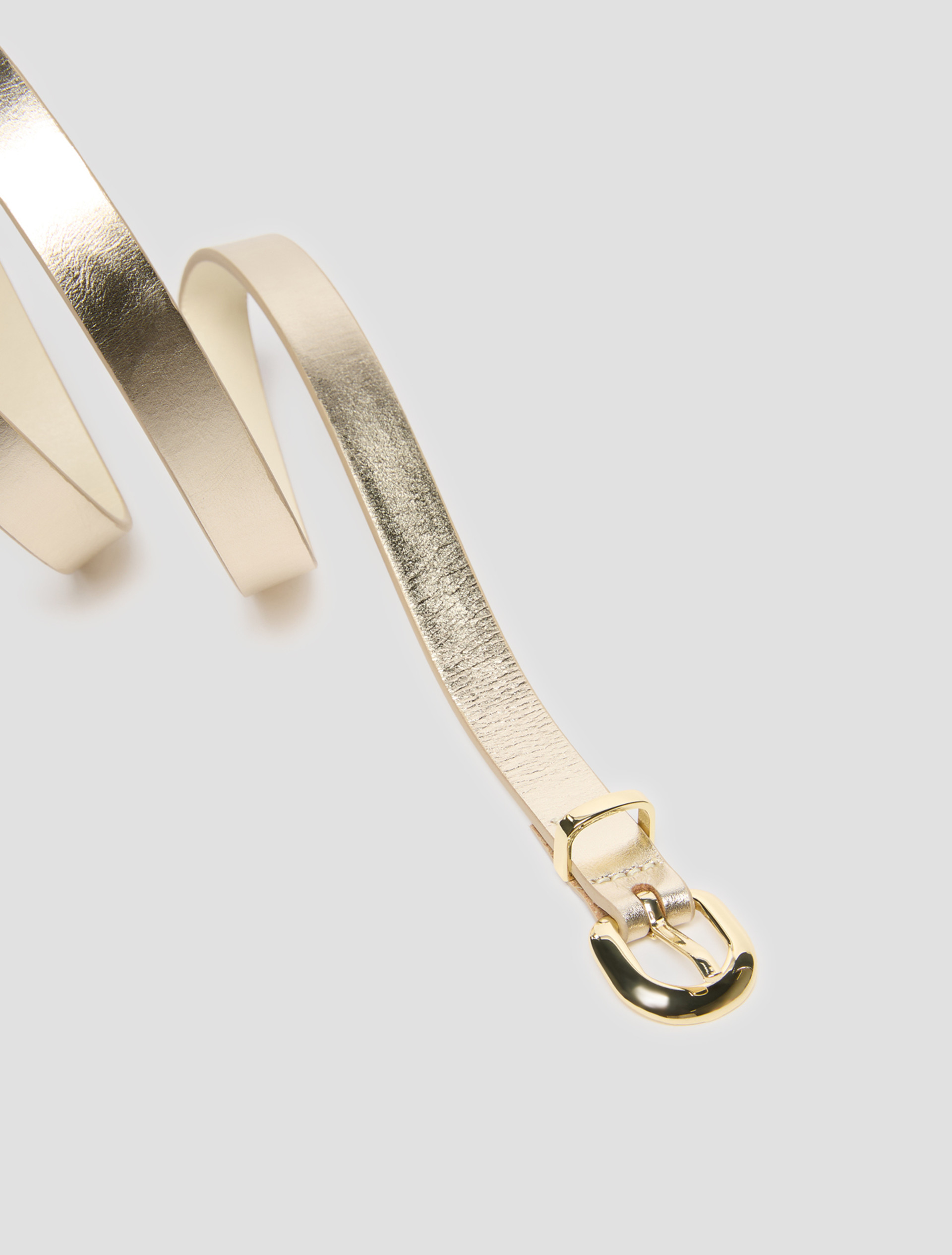 Thin leather belt - GOLD - pennyblack