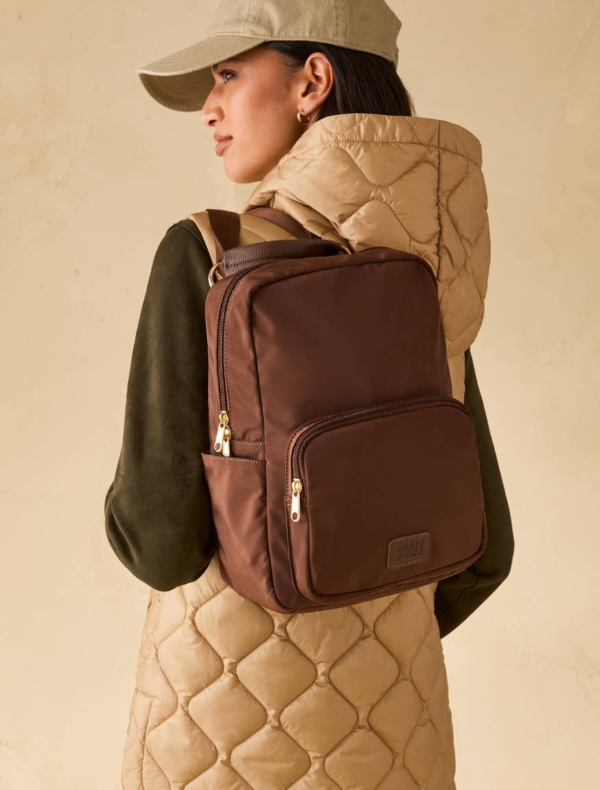 Technical fabric backpack - BROWN - Pennyblack - 5