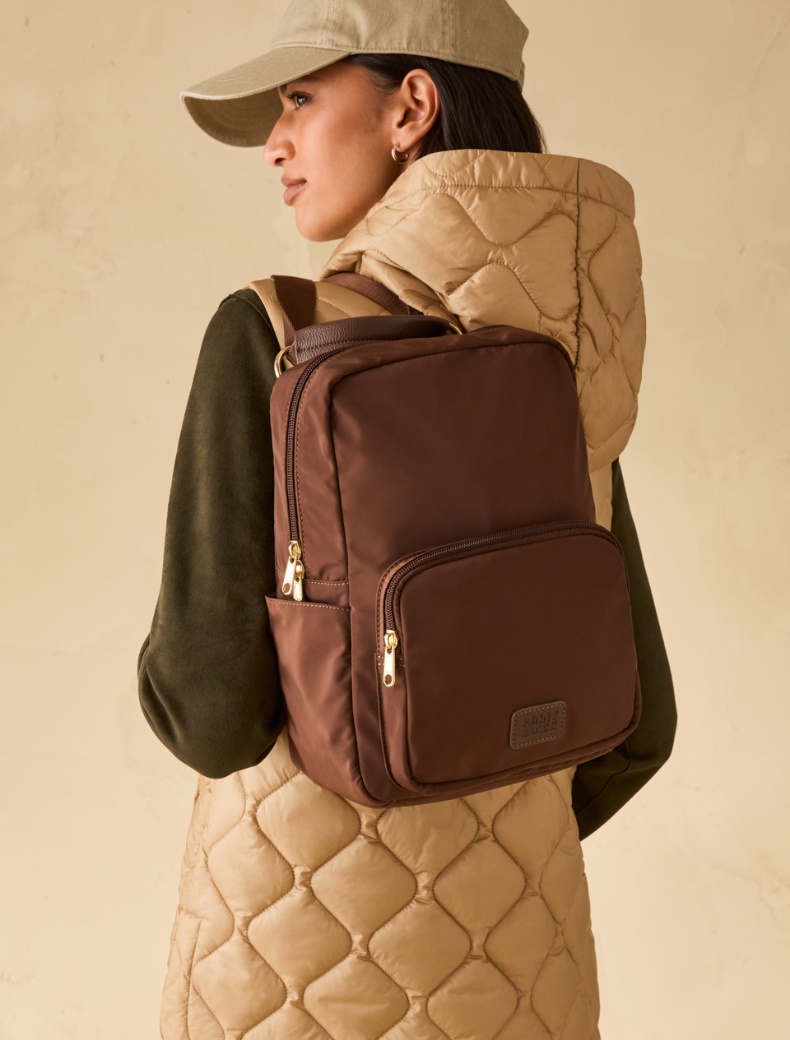 Technical fabric backpack - BROWN - pennyblack