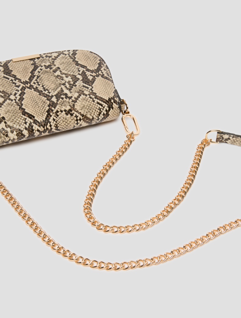 Clutch with double shoulder strap detail - BLACK - pennyblack