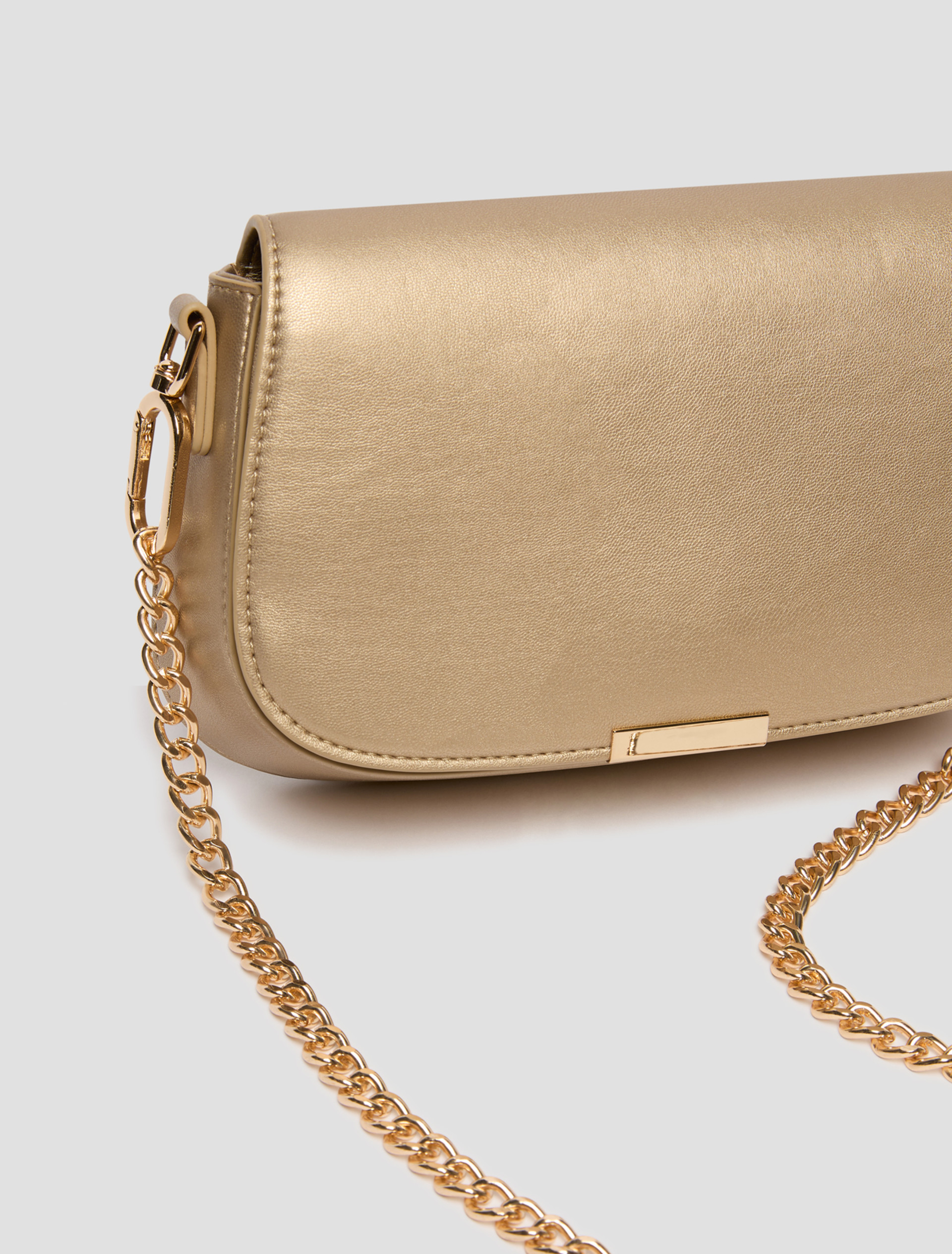Clutch with double shoulder strap detail - GOLD - pennyblack