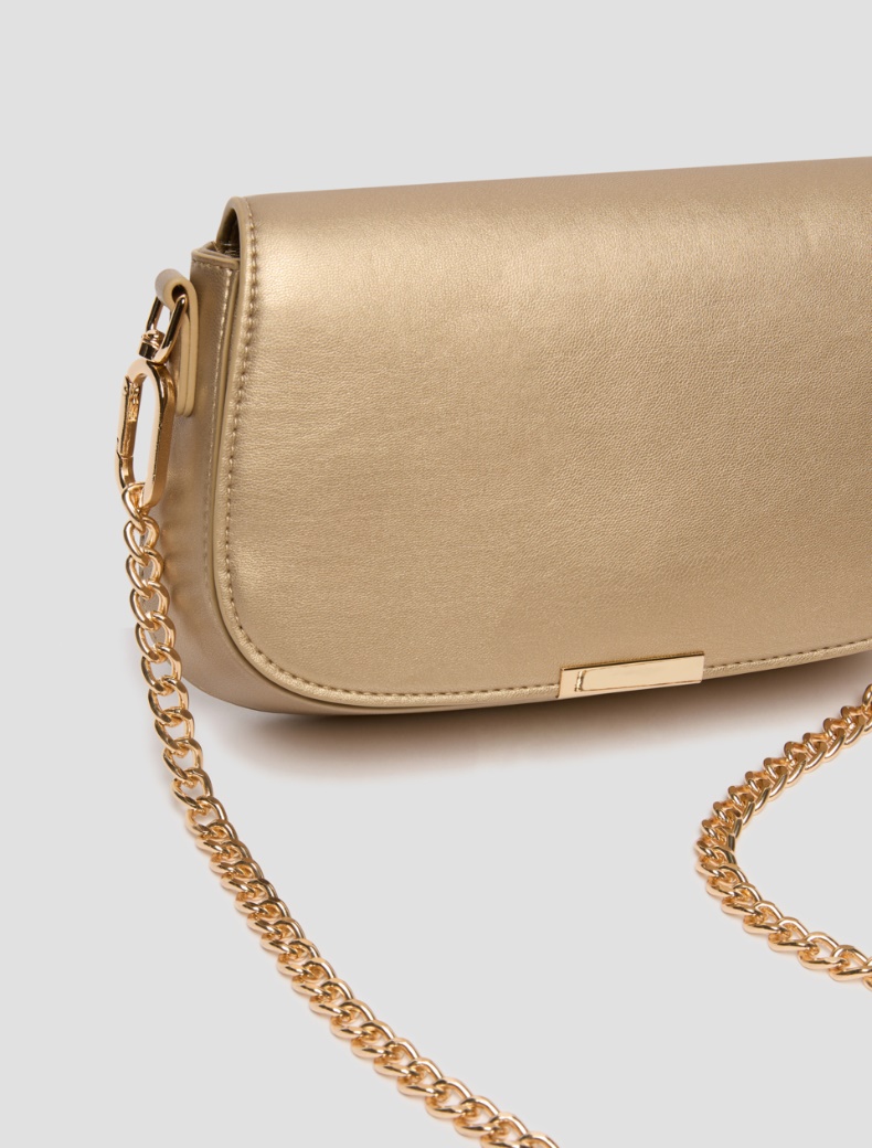 Clutch with double shoulder strap detail - GOLD - pennyblack