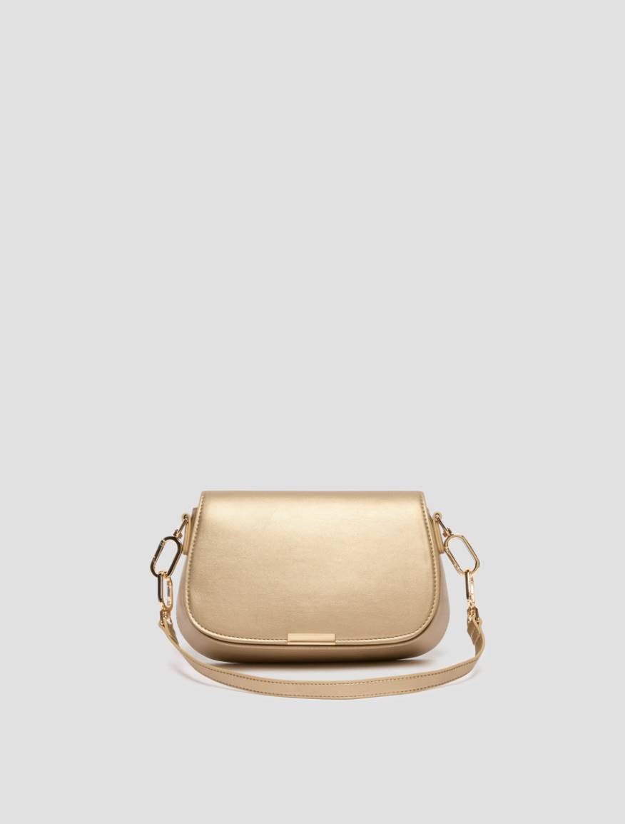 Clutch with double shoulder strap detail - GOLD - Pennyblack