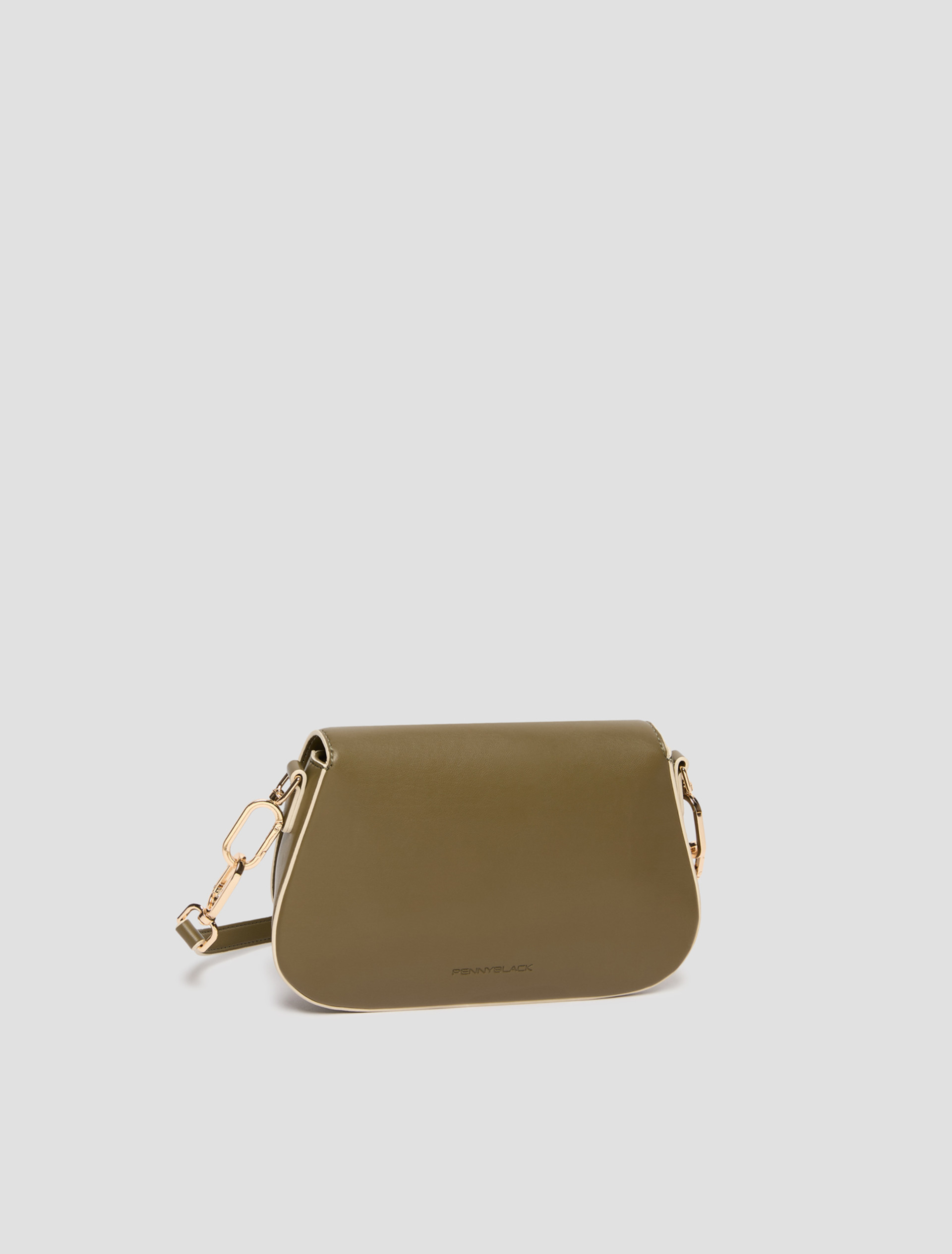 Clutch with double shoulder strap detail - KAKI - pennyblack